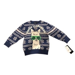 Happy Llamakkah Holiday Sweater boys size: xs